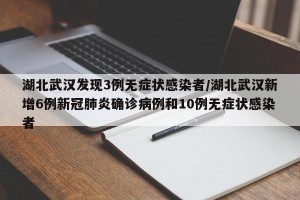 湖北武汉发现3例无症状感染者/湖北武汉新增6例新冠肺炎确诊病例和10例无症状感染者
